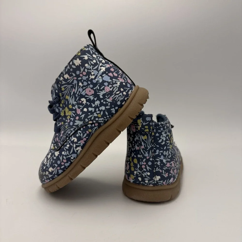 Carter's Baby Toddler Walking Shoes Girls Size 4 Just One‎ You Boots Floral Blue